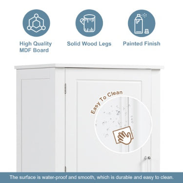 Tall Freestanding Storage Cabinet With Two Drawers And Adjustable Shelf